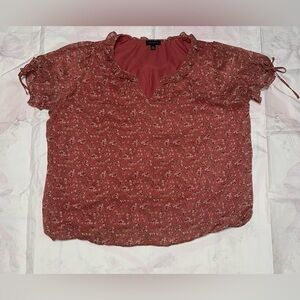 Elegant Floral Blouse in Red